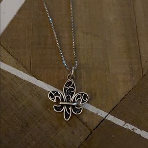 Sterling Silver Fleur de Lis Necklace